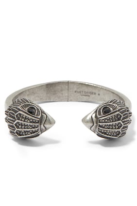 Eagle Head Open Cuff Bracelet, Brass